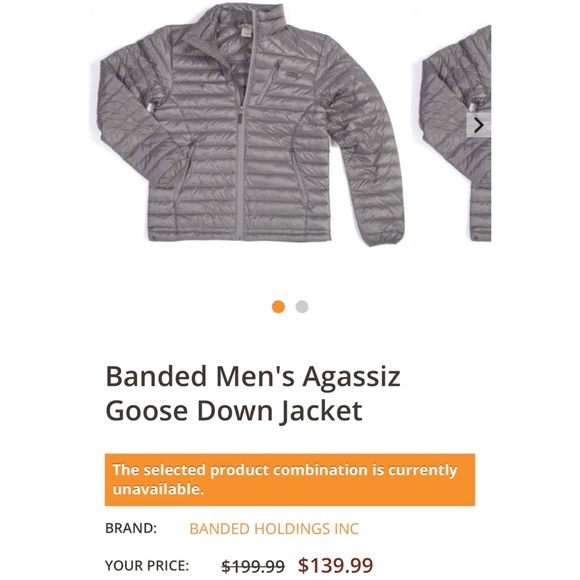 banded goose down jacket